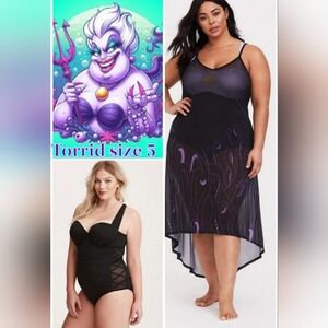 Torrid size 5 26/28 Disney Uresla Cover-up and pushup slimming Swimsuit